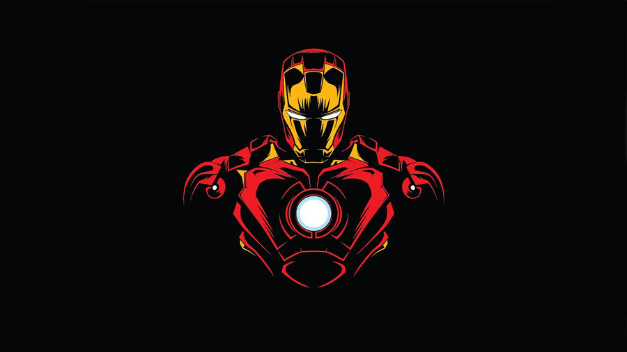 Cartoon Drawing Of The Superhero Iron Man Wallpaper