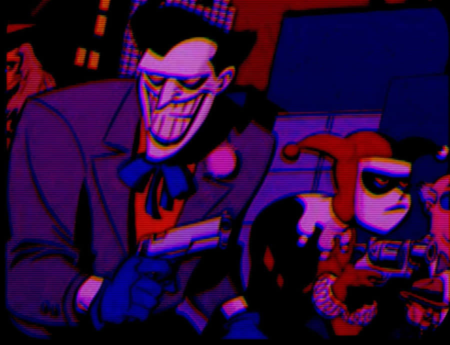 Cartoon Joker Pfp With Harley Quinn Wallpaper