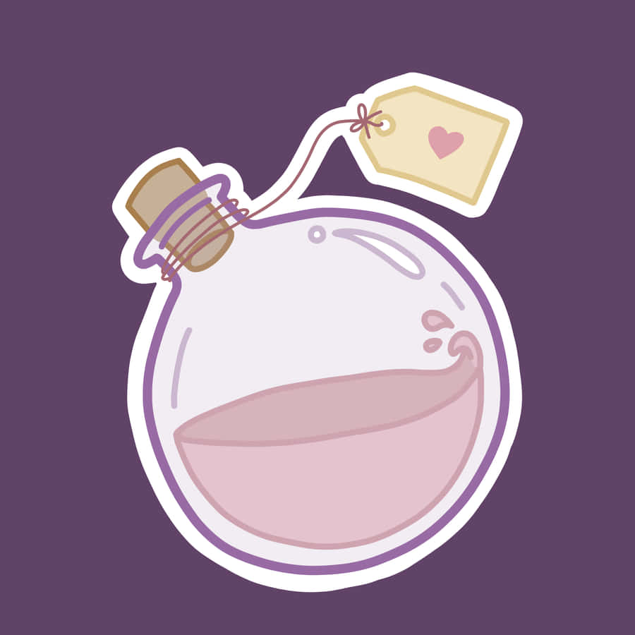 Cartoon Love Potion Bottle Wallpaper