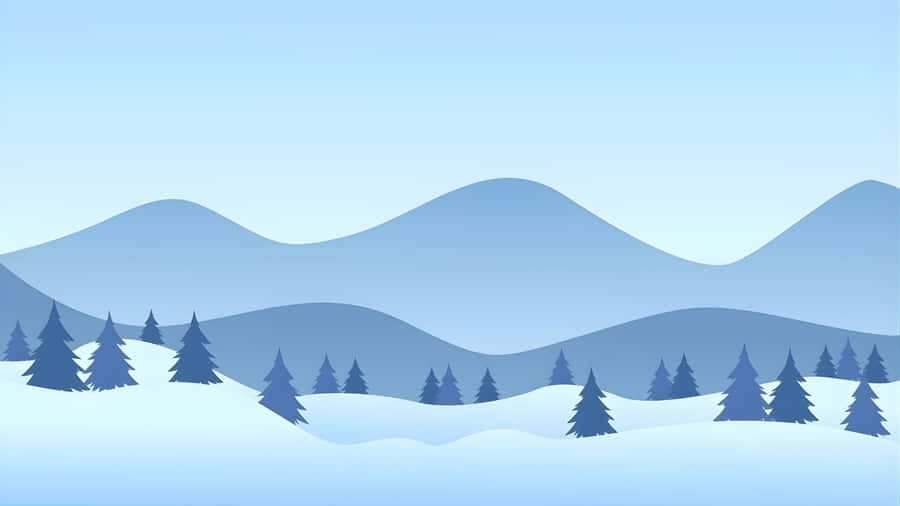 Cartoon Mountain Landscape Wallpaper