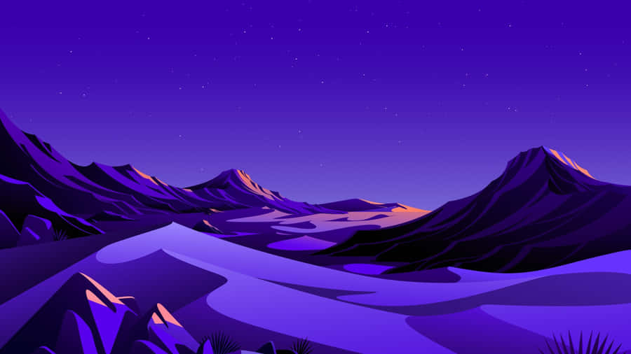 Cartoon Mountain Landscape Wallpaper