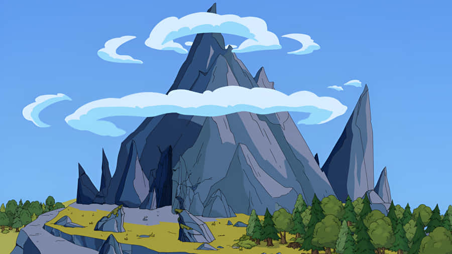 Cartoon Mountain Landscape Wallpaper
