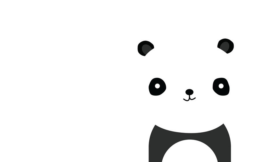 Cartoon Panda White Desktop Wallpaper