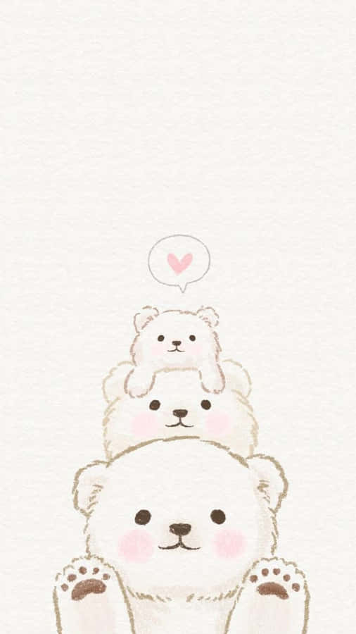 Cartoon Polar Bear Having Fun Wallpaper