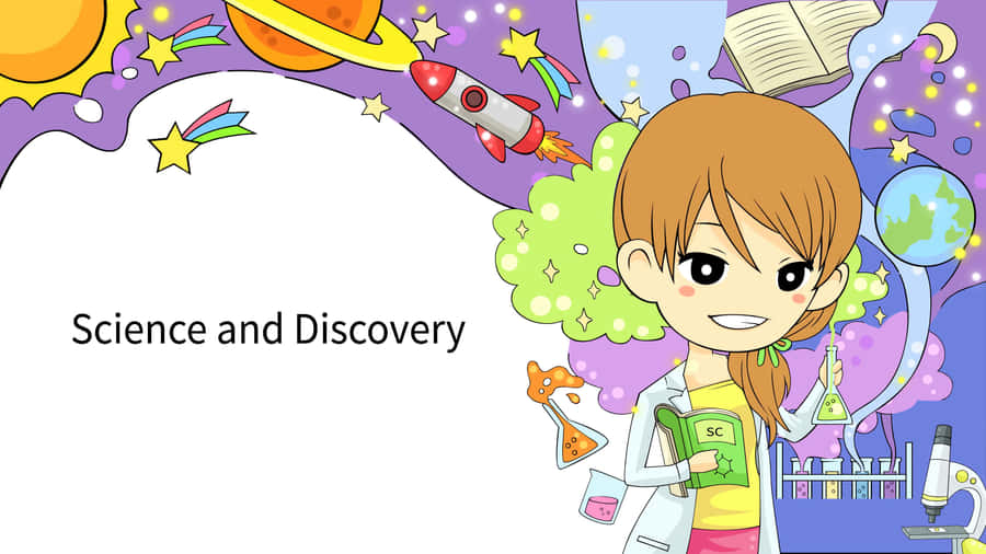 Cartoon Scientist Conducting An Experiment Wallpaper