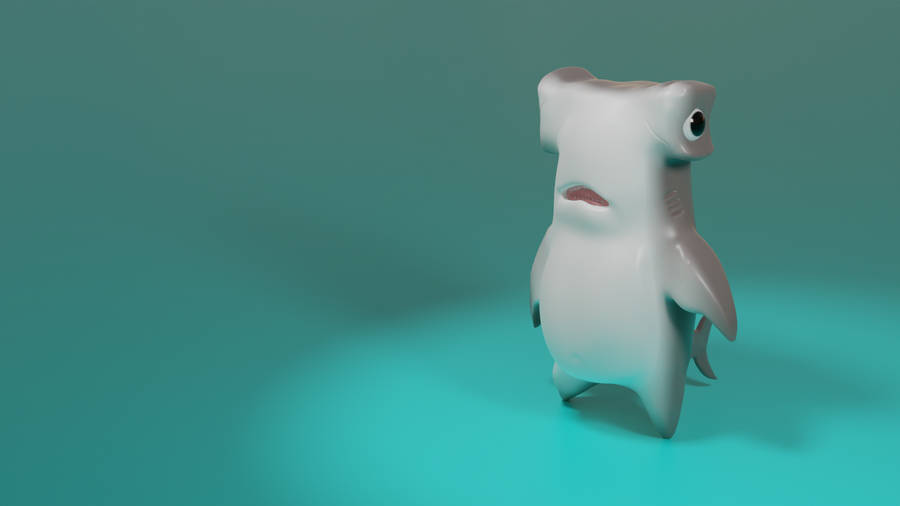 Cartoon Turquoise Shark Wallpaper