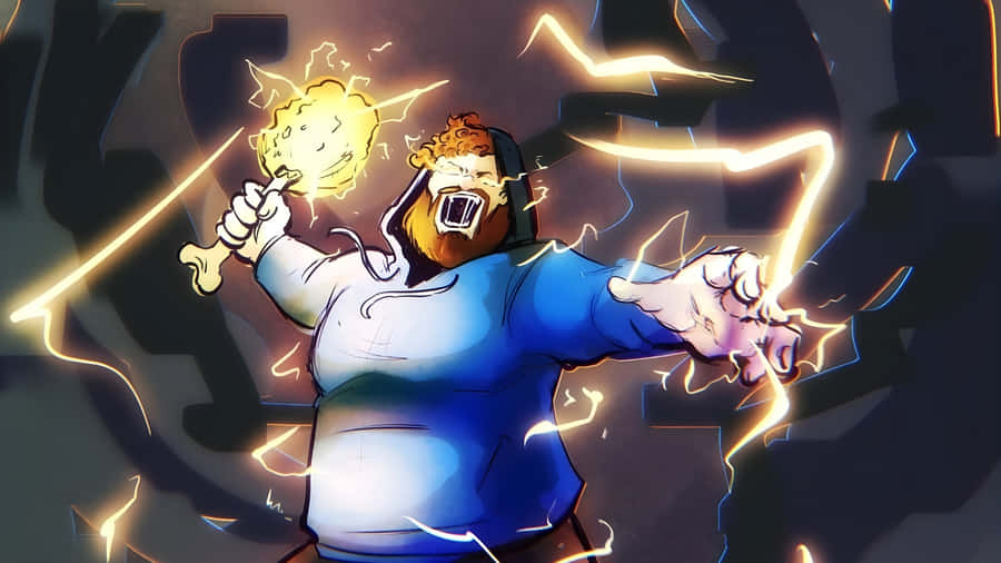 Caseoh Electric Power Strike Wallpaper