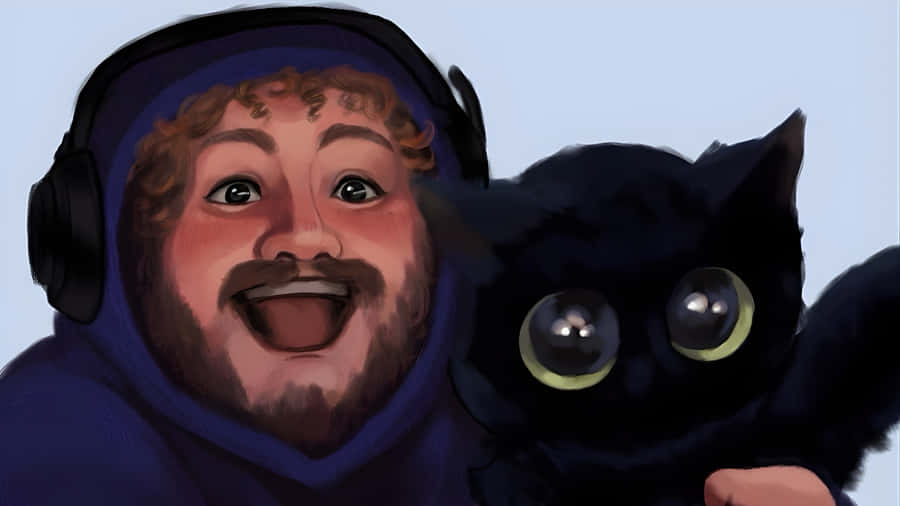 Caseoh Streaming With Cat Wallpaper