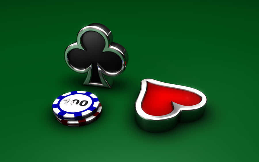 Casino Symbols Green Background Wallpaper