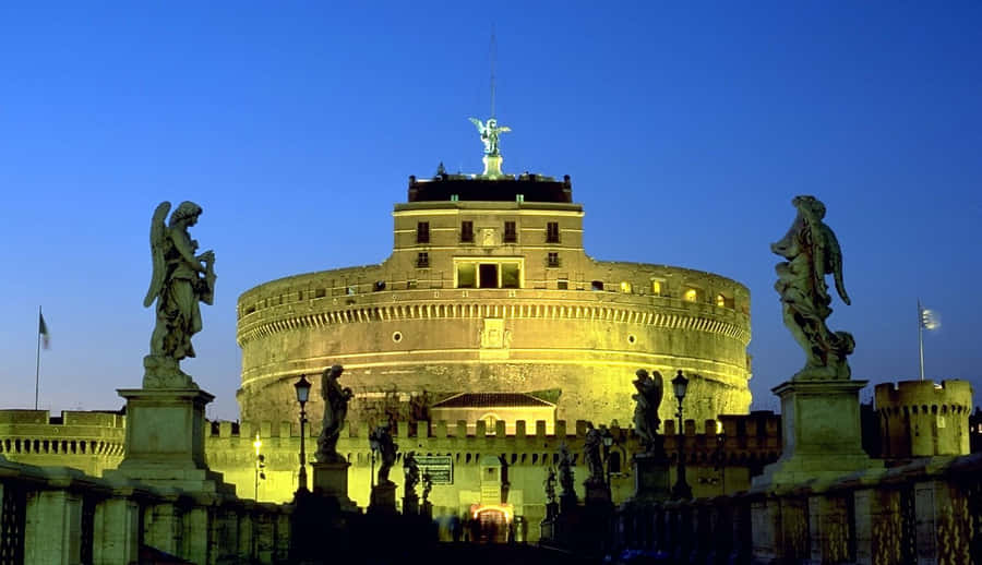 Castel Santangelo With Archangel Michael Statue Wallpaper