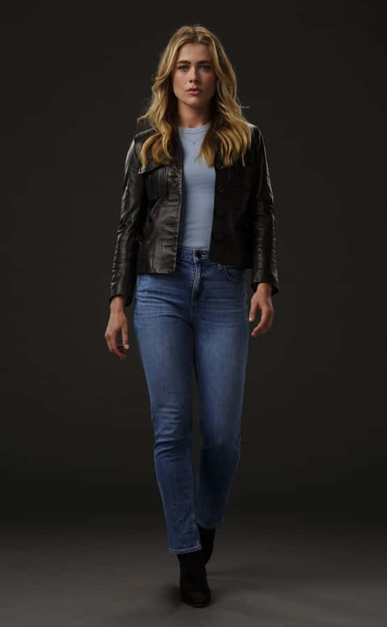 Casual Leather Jacket Portrait Wallpaper