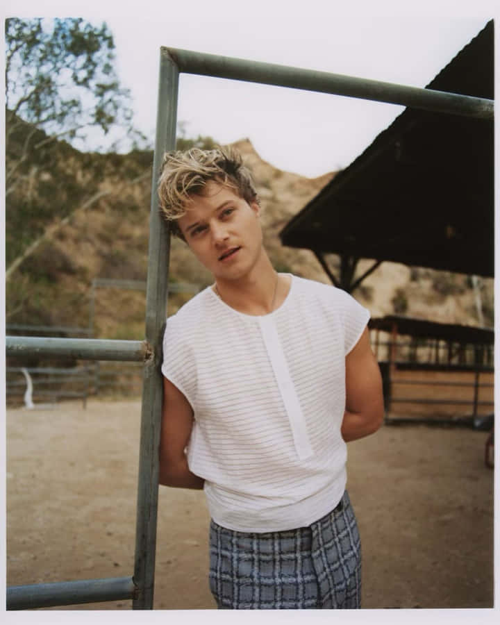 Casual Outdoor Portrait Young Man Wallpaper