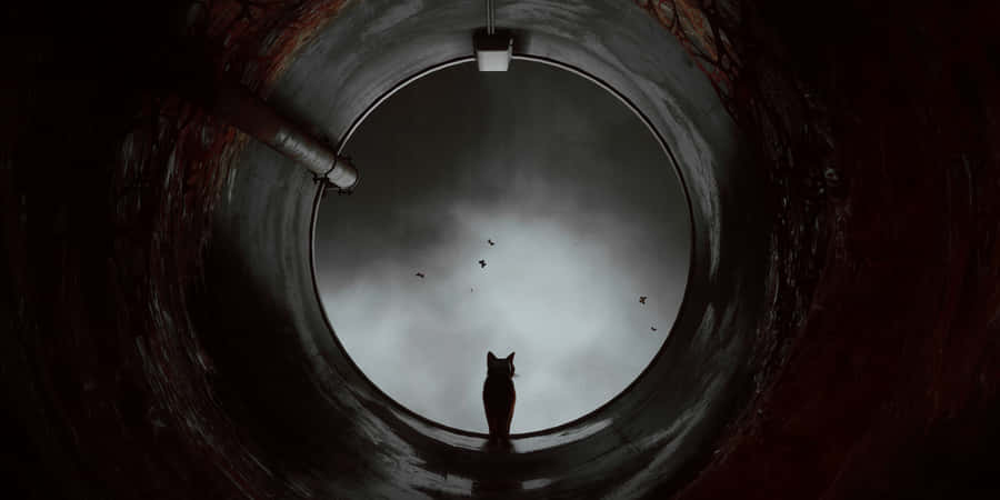 Cat_in_ Circular_ Frame Wallpaper