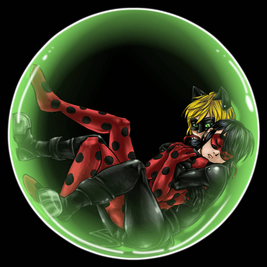 Cat Noir In A Bubble Wallpaper