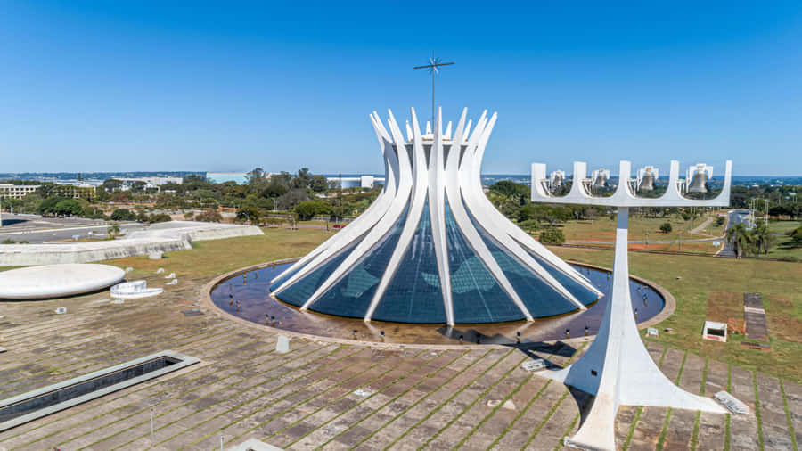 Cathedral Of Brasilia Aerial View Wallpaper