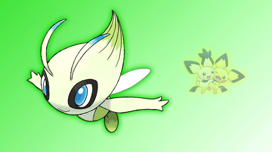 Celebiand Pichu Pokemon Friends Wallpaper