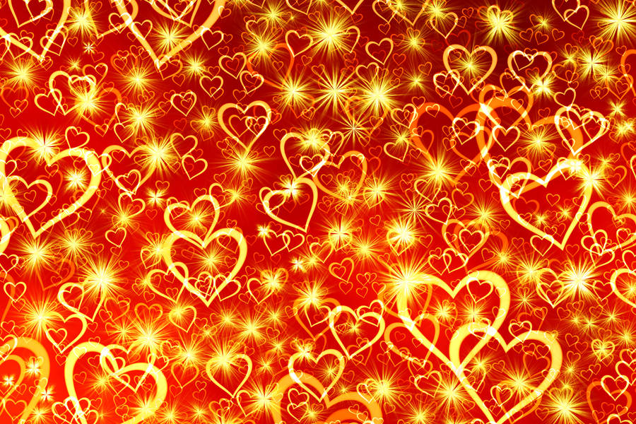 Celebrate Love Every Day With This Golden Heart Pattern. Wallpaper