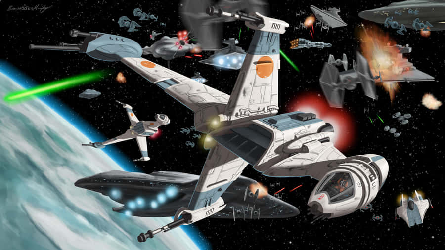 Celebrating The Victory At The Battle Of Endor Wallpaper