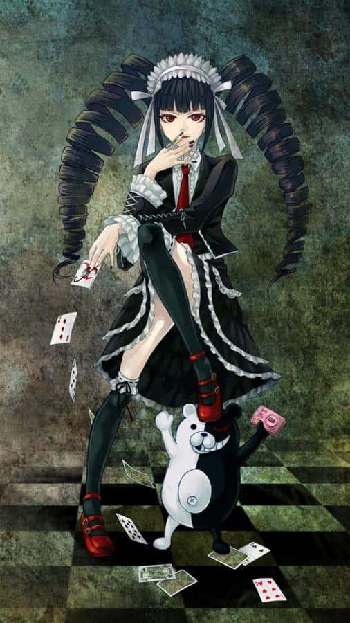 Celestia Ludenberg With Monokuma Danganronpa Pfp Wallpaper