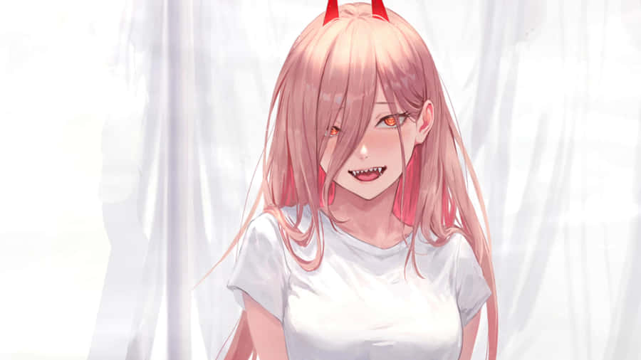 Chainsaw Man Power Smiling Wallpaper