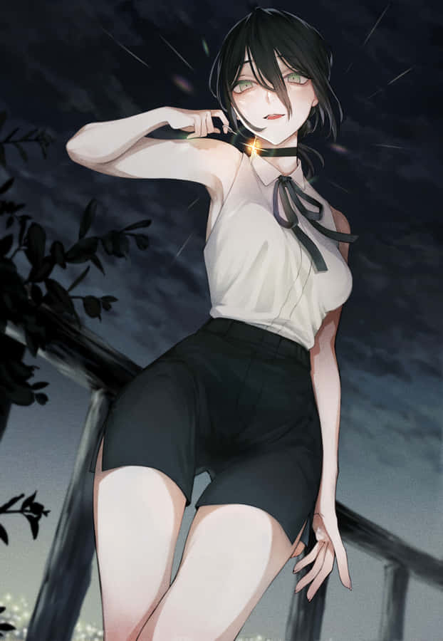 Chainsaw Man Reze Nighttime Portrait Wallpaper