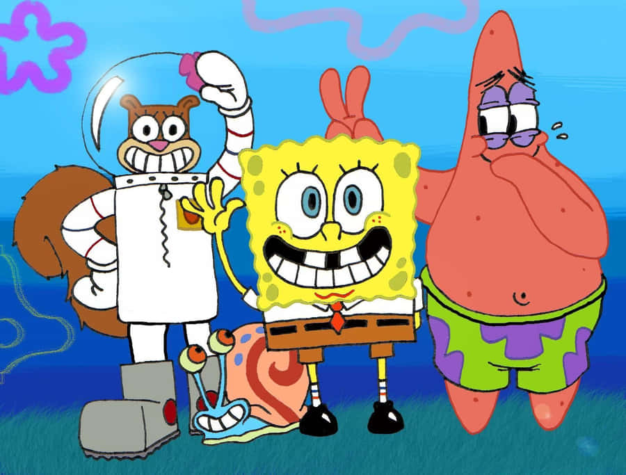 Characters From The Popular Cartoon Spongebob! Wallpaper