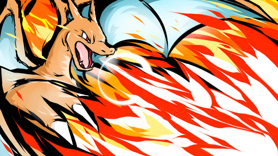 Charizard Breathes Fire And Soars The Skies! Wallpaper