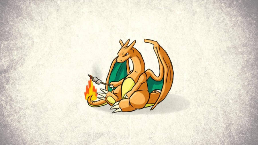 Charizard, The Fire-type Pokemon, Toasting Marshmallows Wallpaper