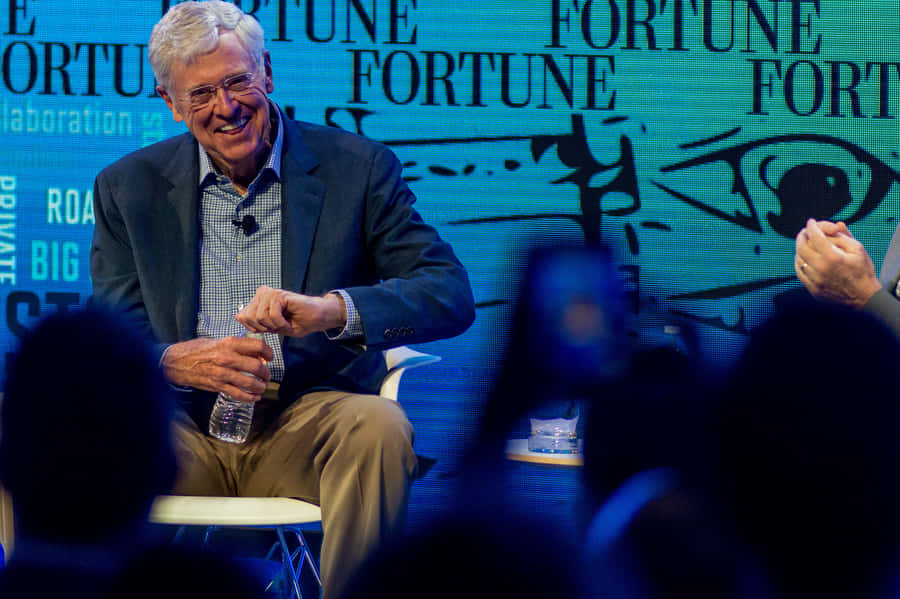 Charles G. Koch Fortune Blue Background Wallpaper