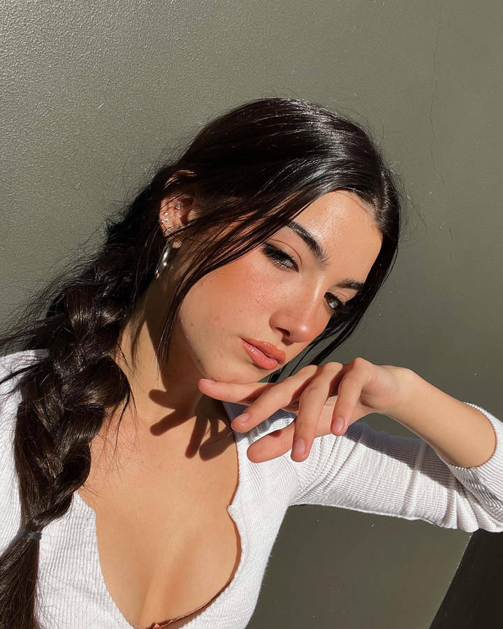 Charli D'amelio Fierce Look Wallpaper