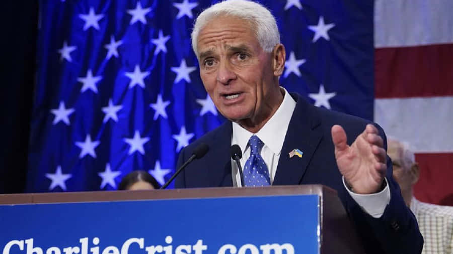 Charlie Crist During An Impassioned Speech Wallpaper