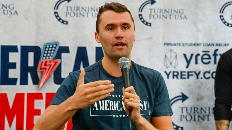 Charlie Kirk Speaking At Event Wallpaper