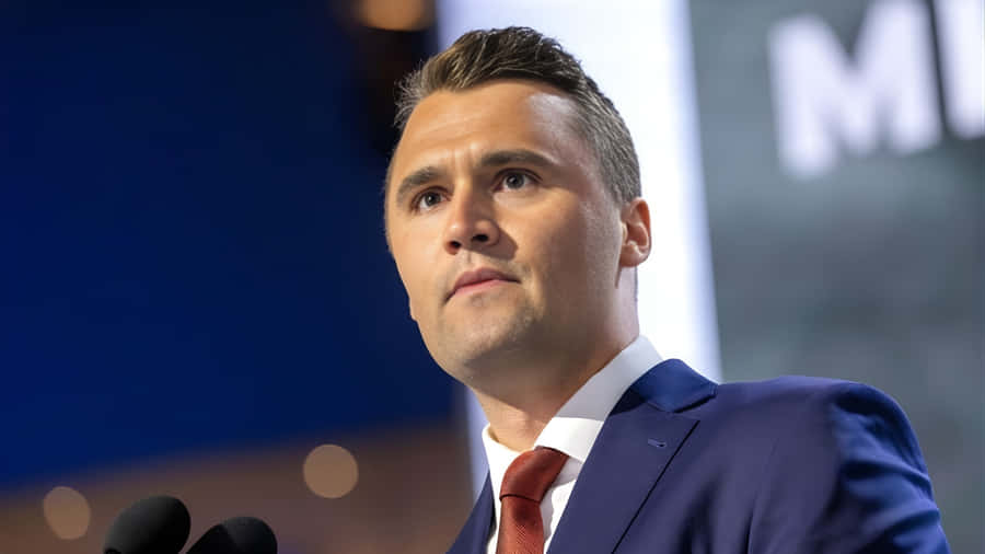 Charlie Kirk Speaking At Event Wallpaper