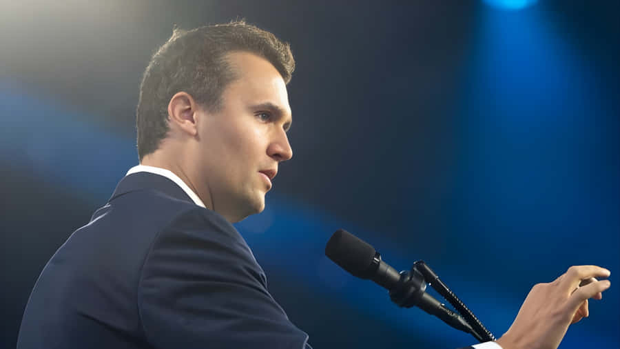 Charlie Kirk Speaking At Event Wallpaper