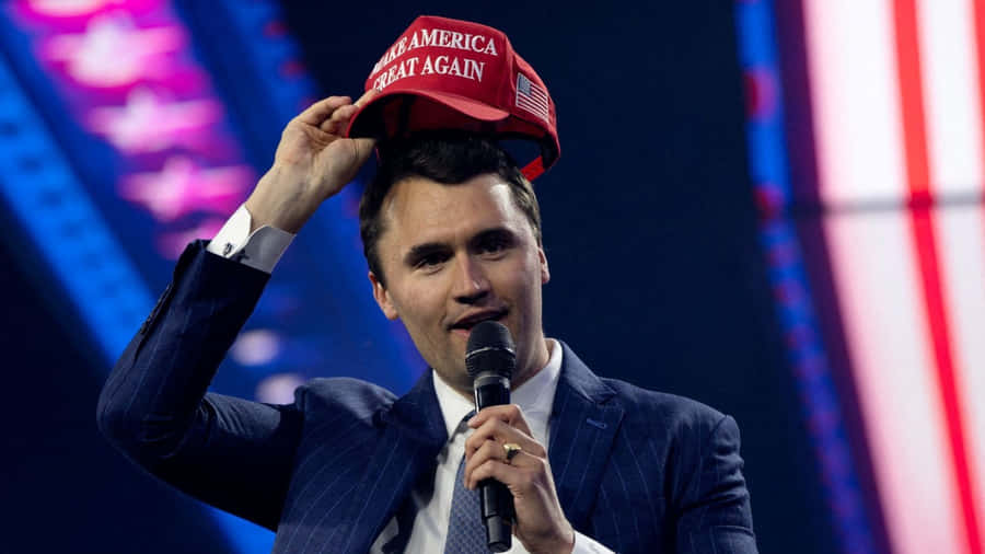 Charlie Kirk Speaking At Event Wallpaper