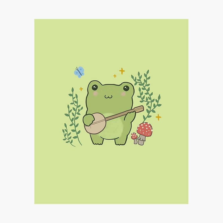 Charming Aesthetic Frog In A Natural Environment Wallpaper