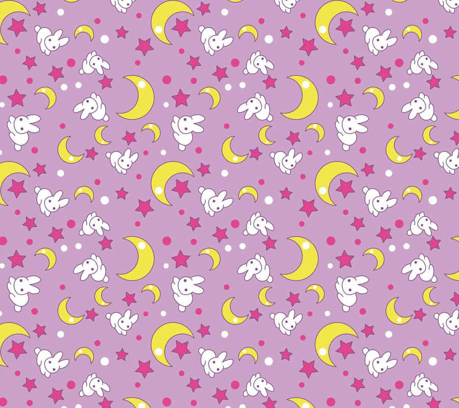 Charming Pastel Sailor Moon Surrounded By Magical Stars Wallpaper