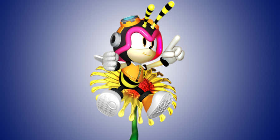 Cheerful Charmy Bee Flying In The Sky Wallpaper