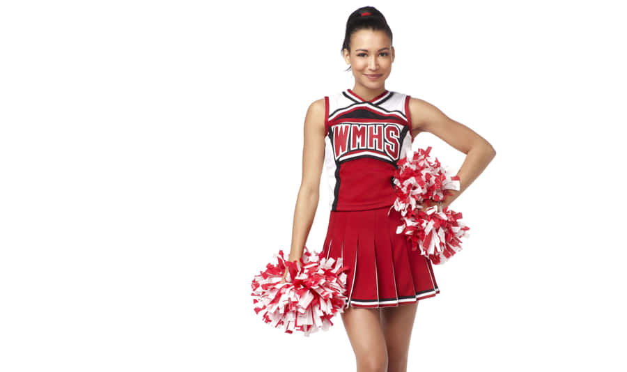 Cheerleader Portraitwith Pom Poms Wallpaper