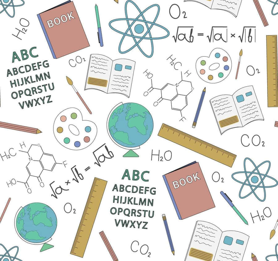 Chemistry Subject Formulas Vector Icons Wallpaper