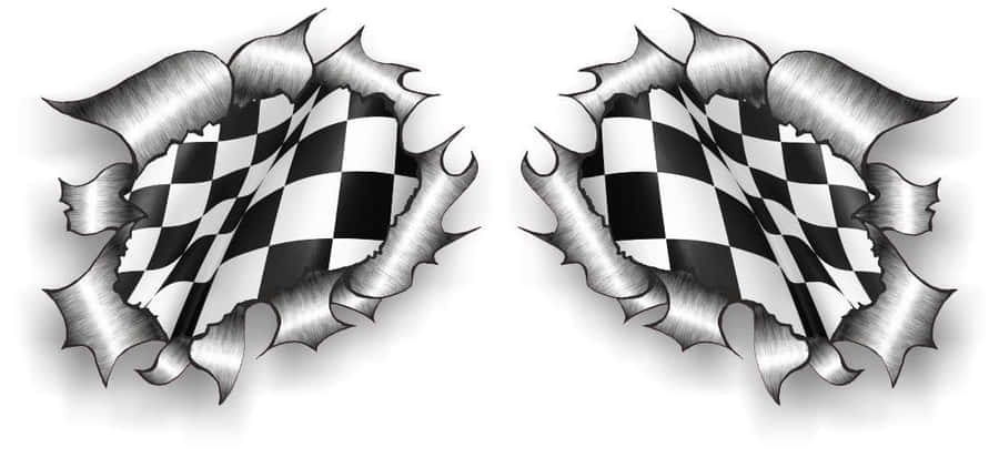 Chequered Flag Waving On A Racetrack Wallpaper