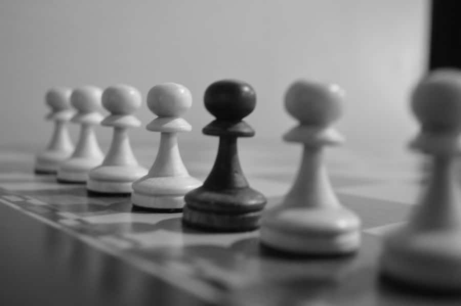 Chess Piecesin Blackand White Wallpaper