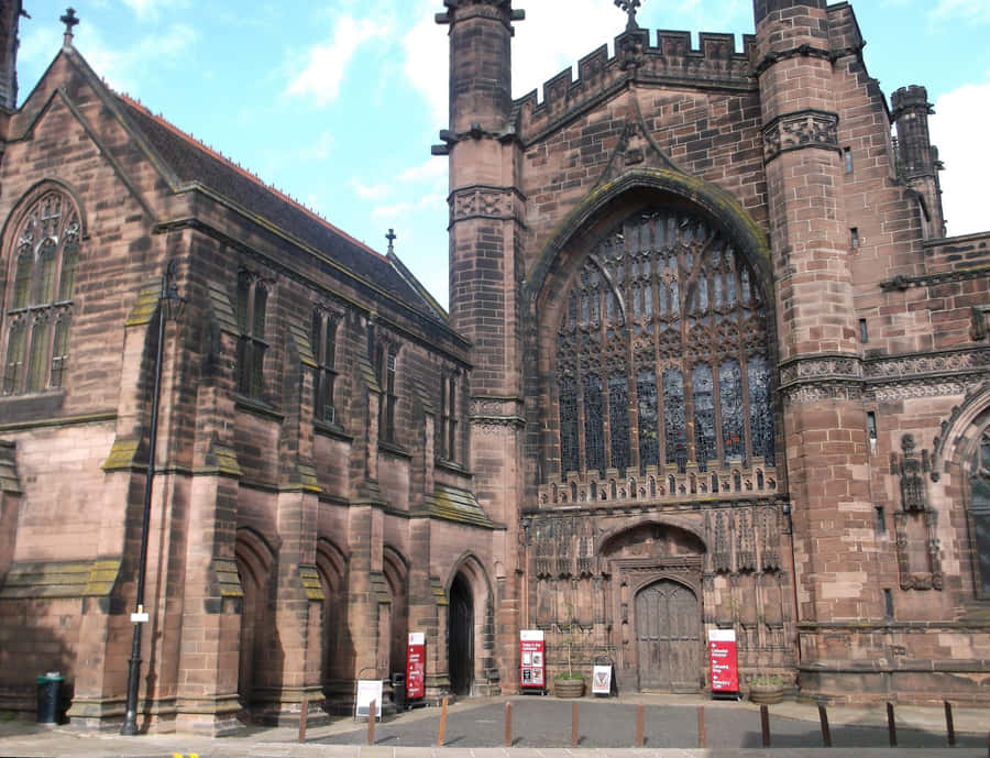 Chester Cathedral Entrance Up-close Wallpaper