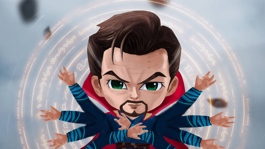 Chibi Doctor Strange Digital Painting Wallpaper