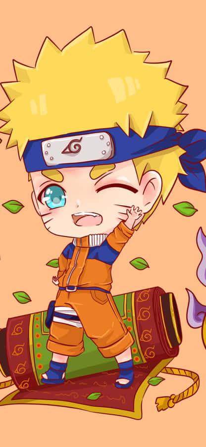 Chibi Narutoon Magic Carpet Wallpaper