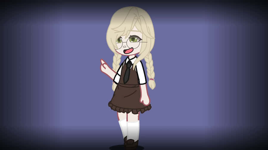 Chibi Style Blonde Character Illustration Wallpaper