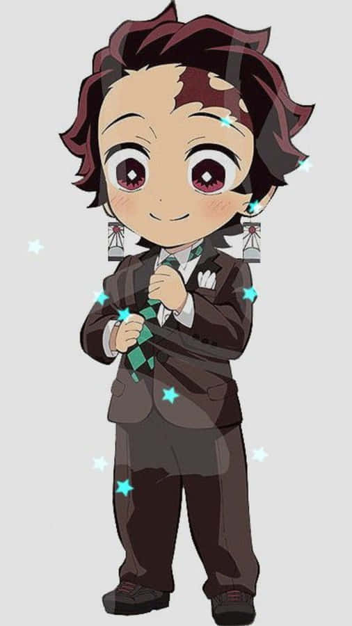 Chibi_ Tanjiro_ Suit_ Sparkles.png Wallpaper
