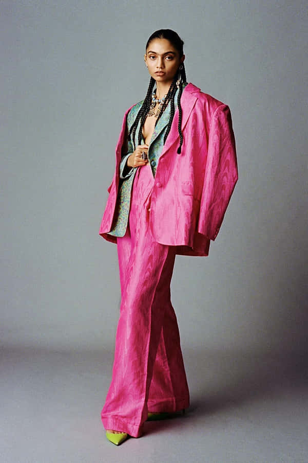 Chic And Stylish Pink Fashion Outfit Wallpaper