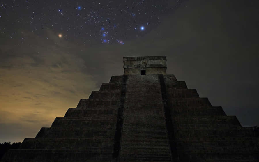 Chichen Itza Mexico El Castillo Blue Stars Wallpaper