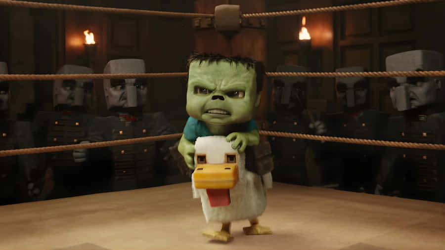 Chicken Jockey In Wrestling Ring Wallpaper